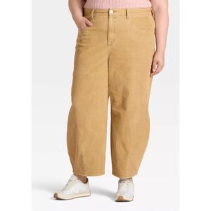 Universal Thread High-Rise Corduroy Sailor Wide Leg Ankle Jeans Brown Sz 20